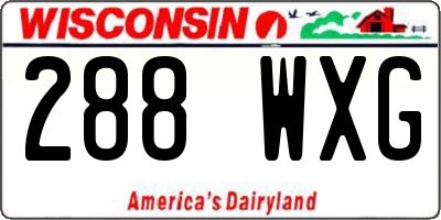 WI license plate 288WXG