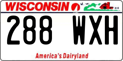 WI license plate 288WXH