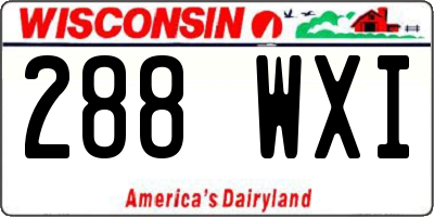 WI license plate 288WXI