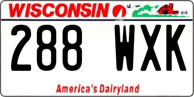 WI license plate 288WXK