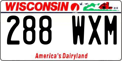 WI license plate 288WXM