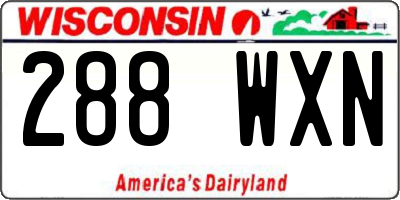 WI license plate 288WXN