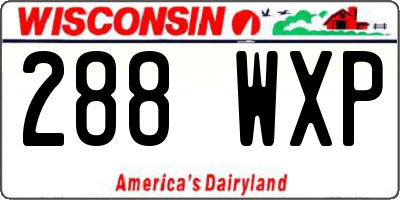 WI license plate 288WXP