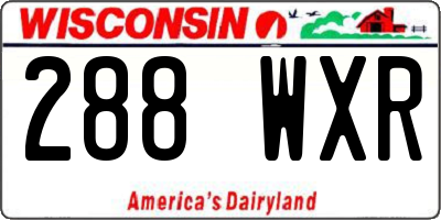 WI license plate 288WXR