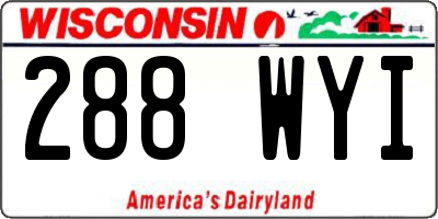 WI license plate 288WYI