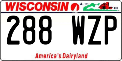 WI license plate 288WZP