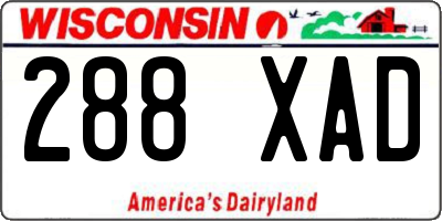 WI license plate 288XAD
