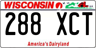 WI license plate 288XCT