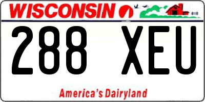 WI license plate 288XEU