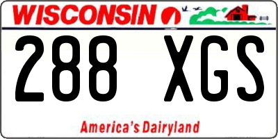 WI license plate 288XGS