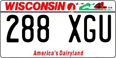 WI license plate 288XGU
