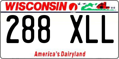 WI license plate 288XLL