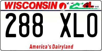 WI license plate 288XLO