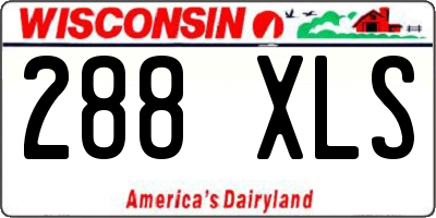 WI license plate 288XLS