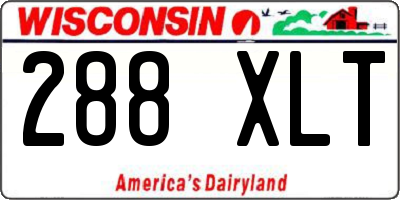 WI license plate 288XLT