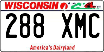WI license plate 288XMC