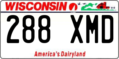 WI license plate 288XMD