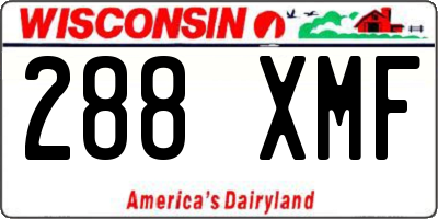 WI license plate 288XMF