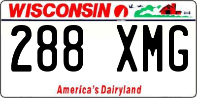 WI license plate 288XMG