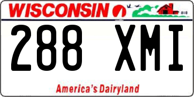 WI license plate 288XMI