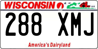 WI license plate 288XMJ