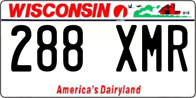 WI license plate 288XMR