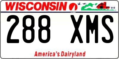 WI license plate 288XMS