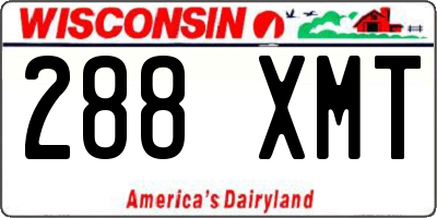 WI license plate 288XMT