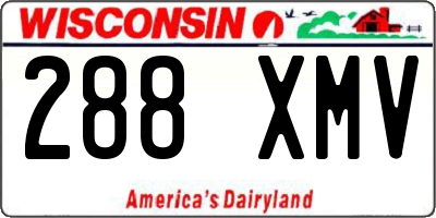 WI license plate 288XMV