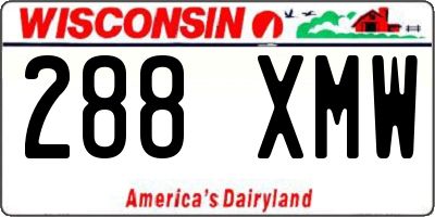 WI license plate 288XMW