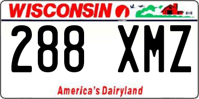 WI license plate 288XMZ