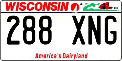 WI license plate 288XNG