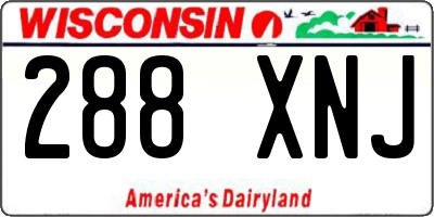 WI license plate 288XNJ