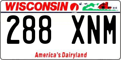 WI license plate 288XNM
