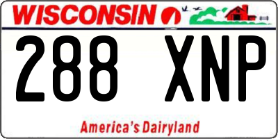 WI license plate 288XNP