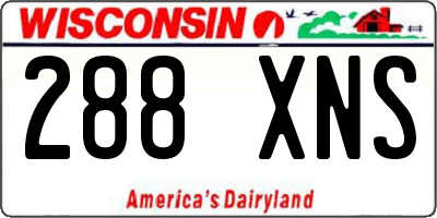 WI license plate 288XNS