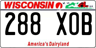WI license plate 288XOB