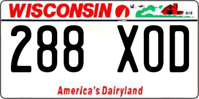 WI license plate 288XOD