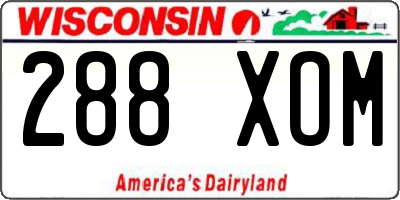 WI license plate 288XOM