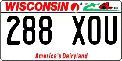 WI license plate 288XOU