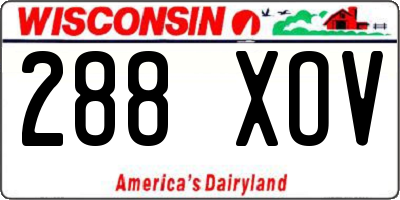 WI license plate 288XOV