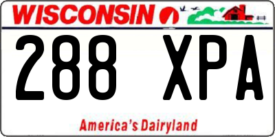 WI license plate 288XPA