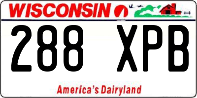 WI license plate 288XPB