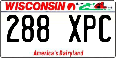 WI license plate 288XPC