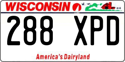 WI license plate 288XPD