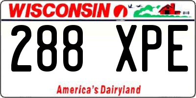 WI license plate 288XPE