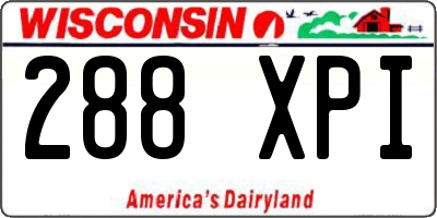WI license plate 288XPI