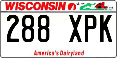 WI license plate 288XPK