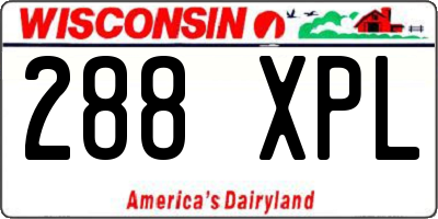 WI license plate 288XPL