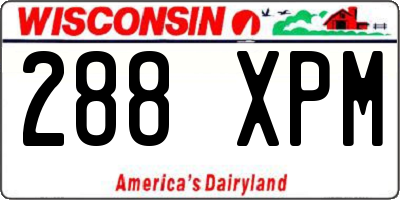 WI license plate 288XPM
